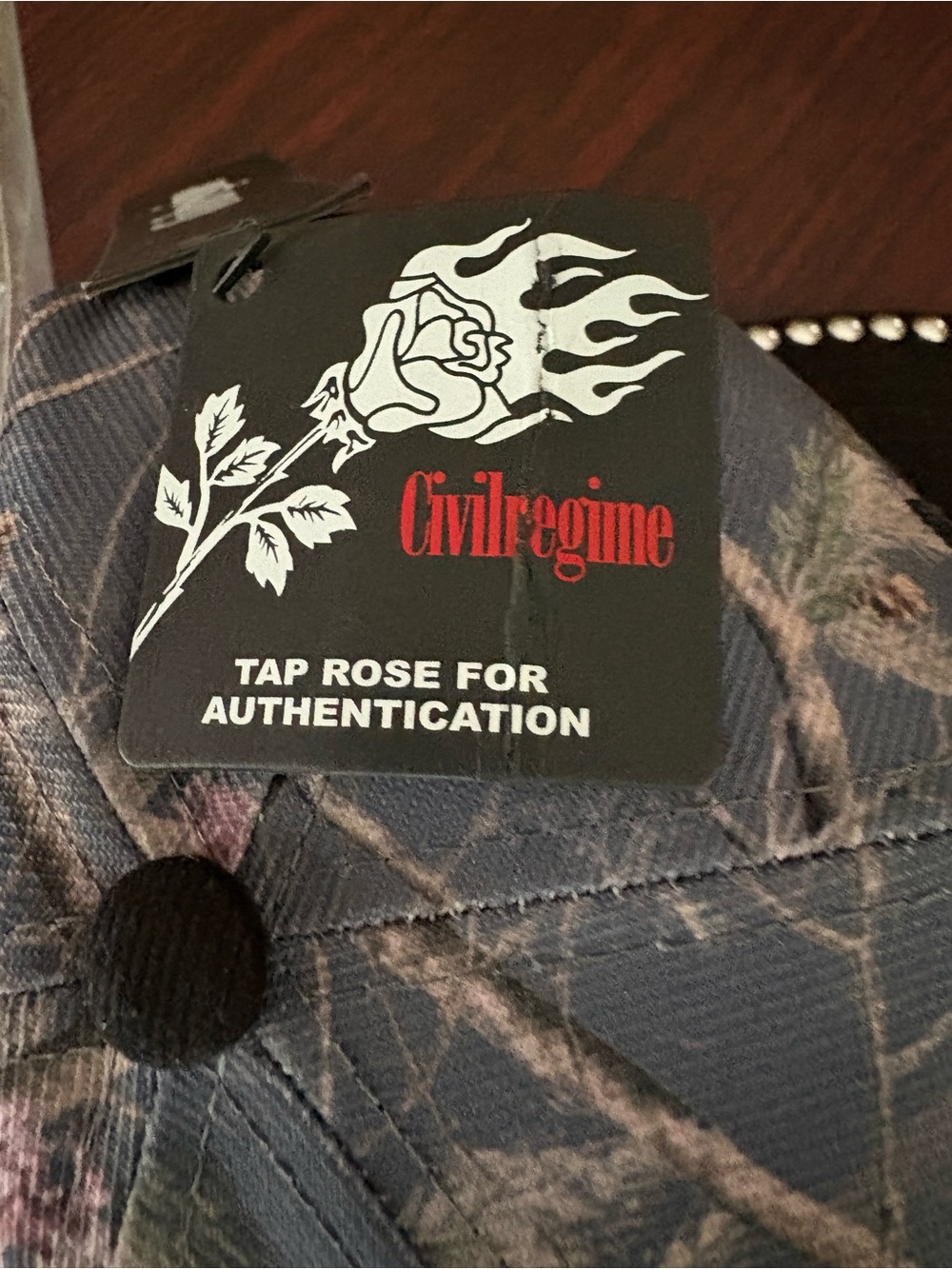Civil Regime Cross Patch Floral Cap with Studded Black Brim - Picture 4 of 6